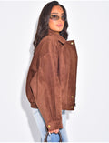 Veste style bombers en suédine