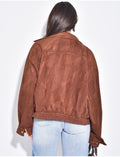 Veste style bombers en suédine