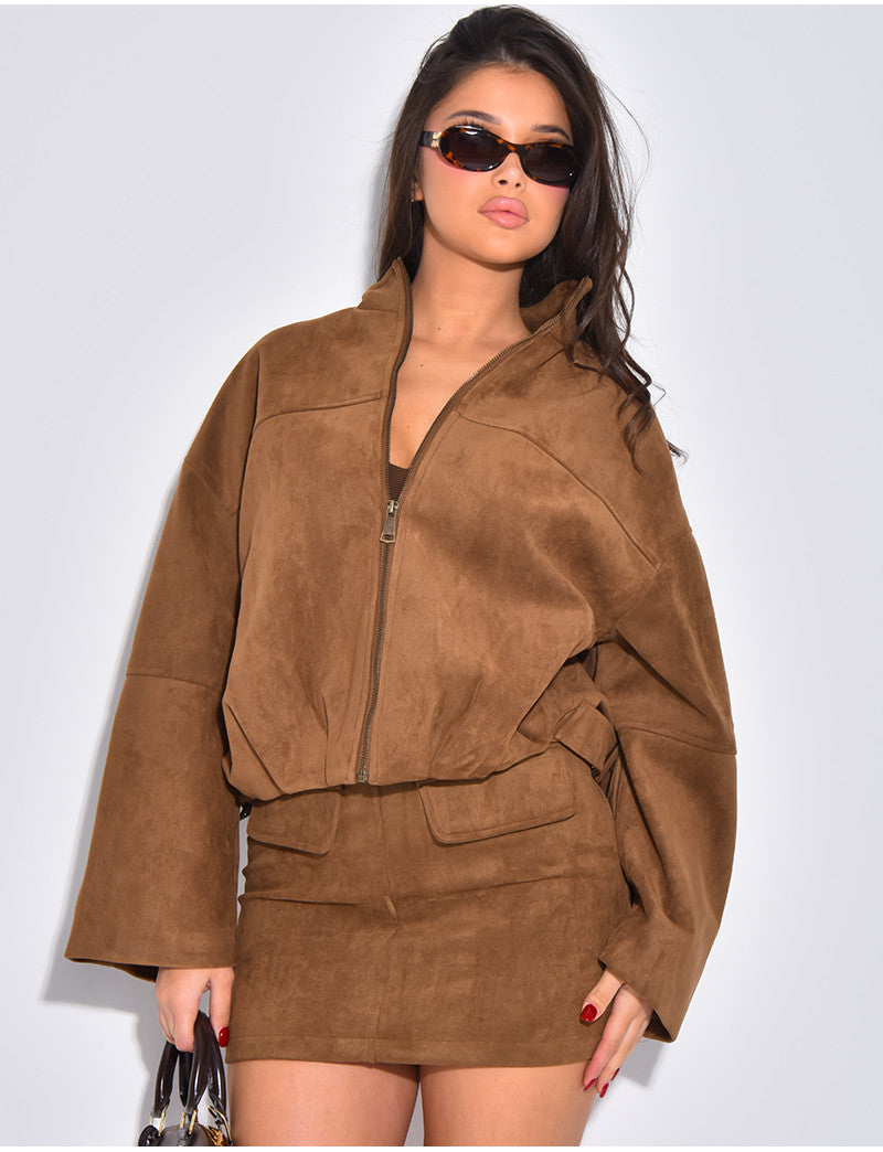 Bombers court et oversize en suédine