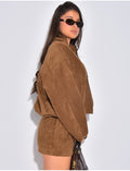 Bombers court et oversize en suédine