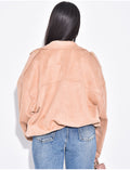 Veste courte style bombers en suédine