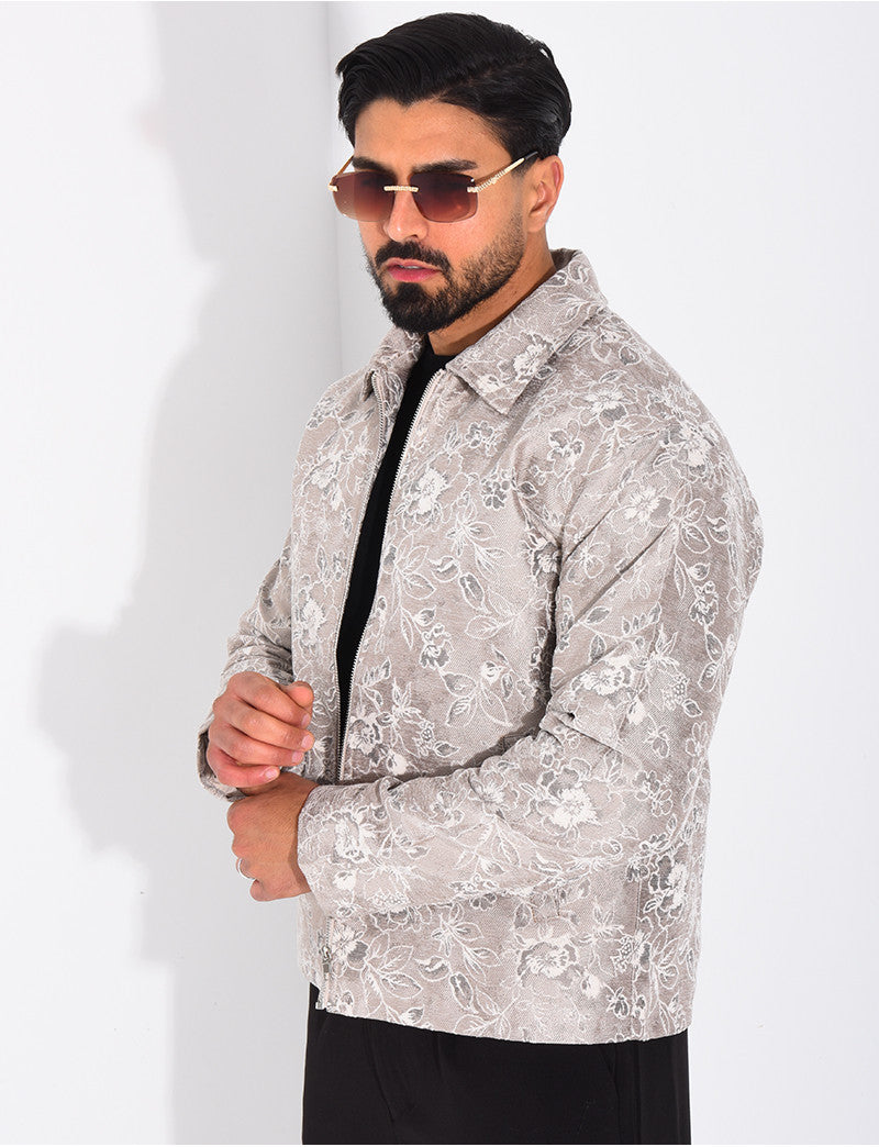 Veste homme à motifs fleurs