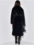 Manteau long en fourrure à nouer
