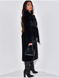 Manteau long en fourrure à nouer