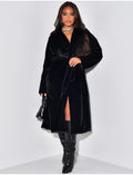 Manteau long en fourrure à nouer