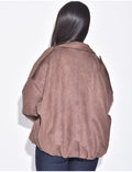 Veste oversize en suédine camel