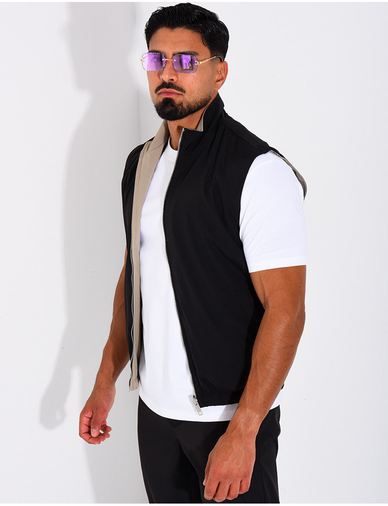 Veste sans manches reversible